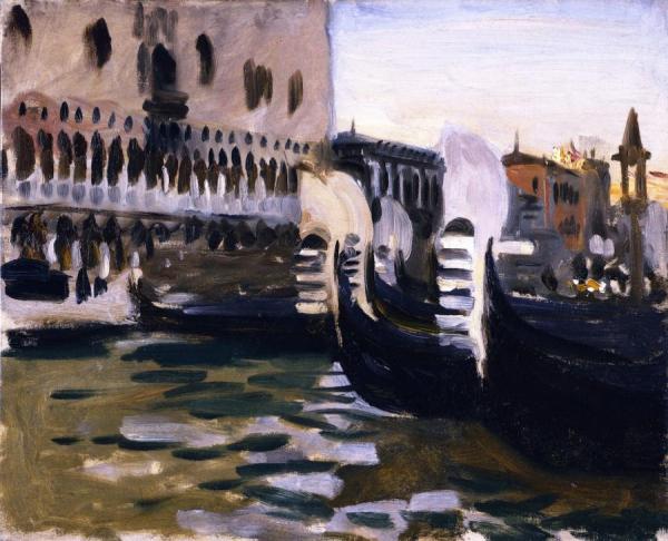 Gondolas Off The Doge's Palace, Venice by John Singer Sargent Oil Painting Reproductions