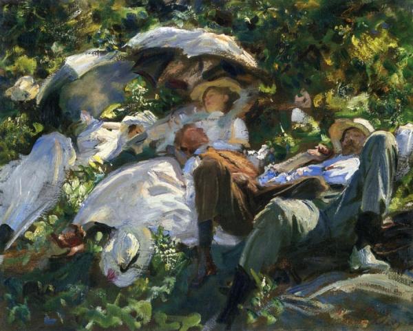 Group With Parasols by John Singer Sargent