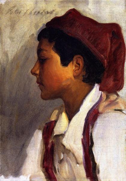 Head Of A Neapolitan Boy In Profile by John Singer Sargent