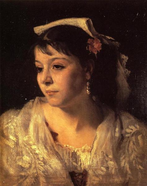 Head Of An Italian Woman by John Singer Sargent