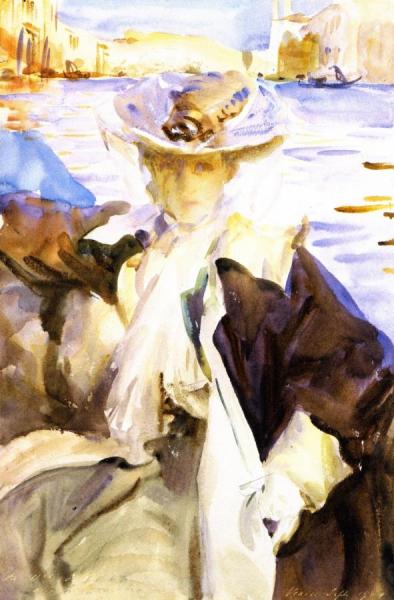 In A Gondola (jane De Glehn) by John Singer Sargent