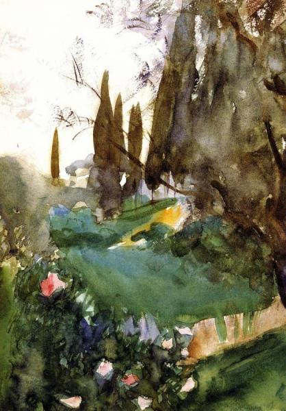 Landscape With Cypresses by John Singer Sargent