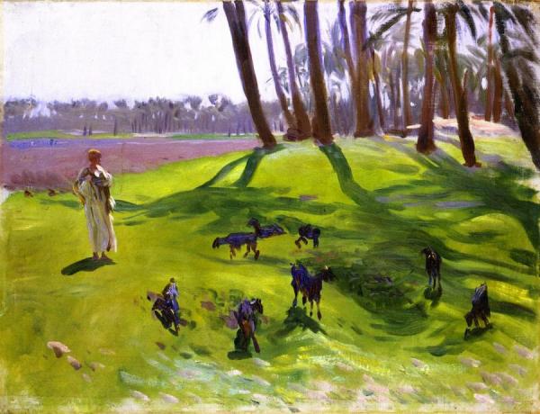 Landscape With Goatherd by John Singer Sargent