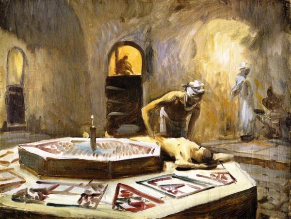 Massage In A Bath House by John Singer Sargent