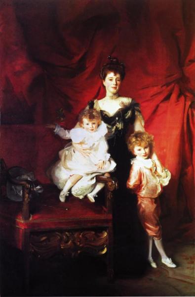 Mrs. Cazalet And Children, Edward And Victor by John Singer Sargent
