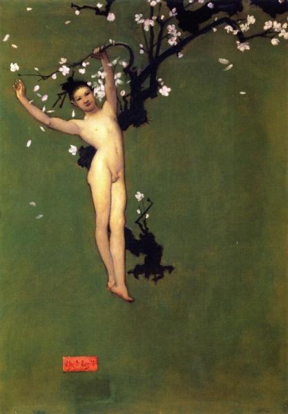 Nude Oriental Youth With Apple Blossom by John Singer Sargent Oil Painting Reproductions