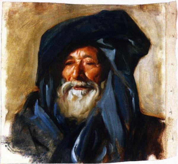 Old Man With A Dark Mantle by John Singer Sargent Oil Painting Reproductions