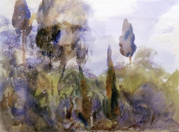 Olive And Cypress by John Singer Sargent