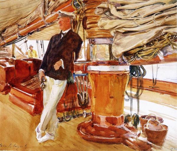 On The Deck Of The Yacht Constellation by John Singer Sargent