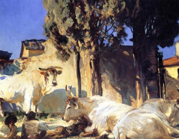 Oxen Resting by John Singer Sargent