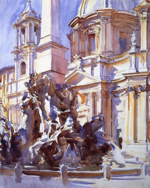 Piazza Navona, Roma by John Singer Sargent