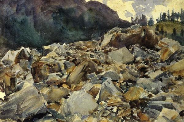 Purtud, Alpine Scene And Boulders by John Singer Sargent