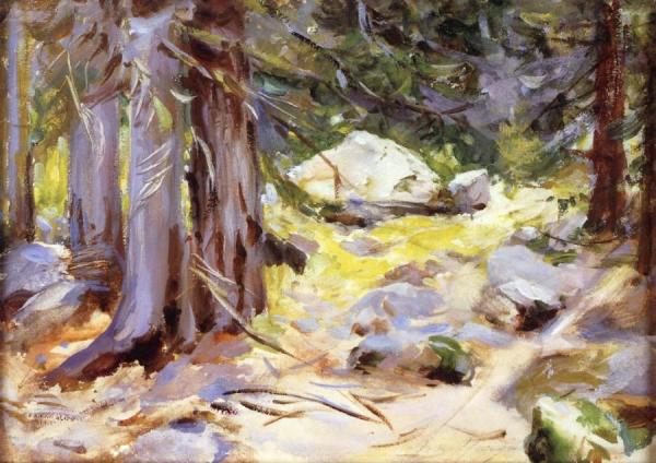 Purtud, Pines by John Singer Sargent