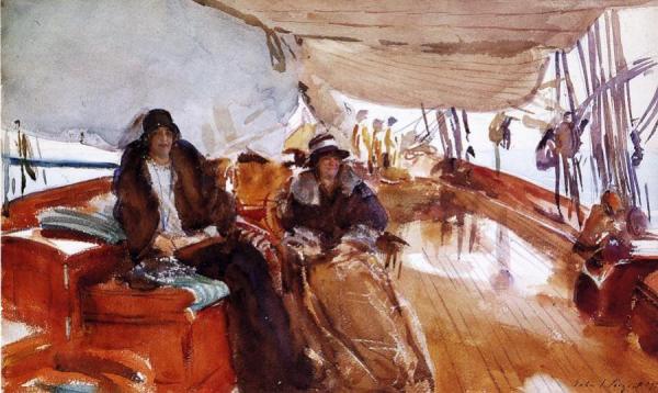 Rainy Day On The Deck Of The Yacht Constellation by John Singer Sargent Oil Painting Reproductions