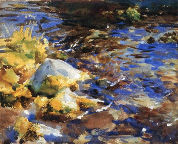 Reflections: Rocks And Water by John Singer Sargent