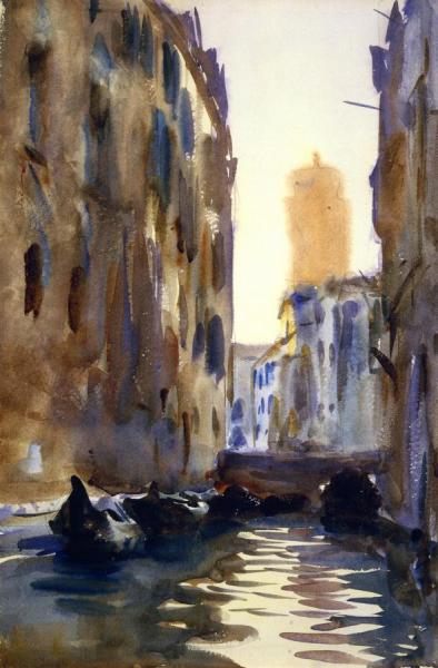 Rio Amalteo With The Campanile Of The Frari In The Distance by John Singer Sargent