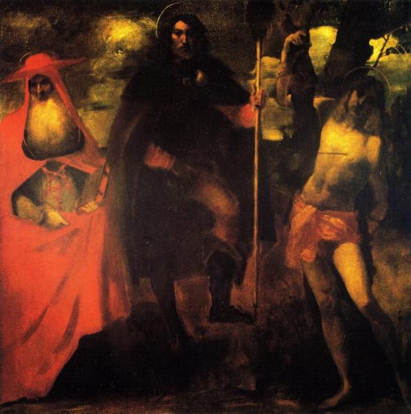 Saint Roch With Saint Jerome And Saint Sebastian (after A Picture Attributed To Alessandro Oliverio) by John Singer Sargent