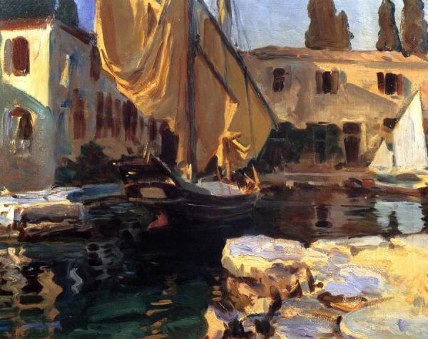 San Vigilio, A Boat With Golden Sail by John Singer Sargent