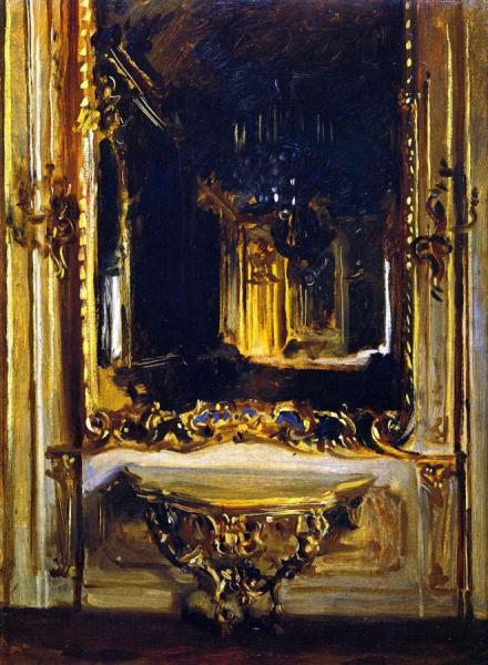 John Singer Sargent The Rococo Mirror