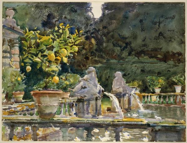 Villa Di Marlia, Lucca A Fountain by John Singer Sargent Oil Painting Reproductions