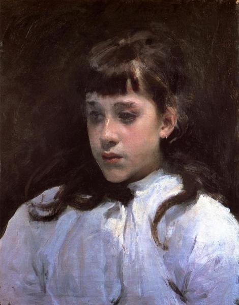 Young Girl Wearing A White Muslin Blouse by John Singer Sargent