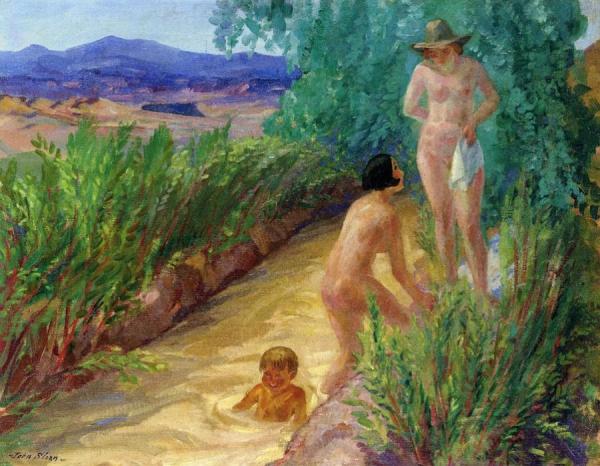 Bathers In The Acequia Madre by John Sloan