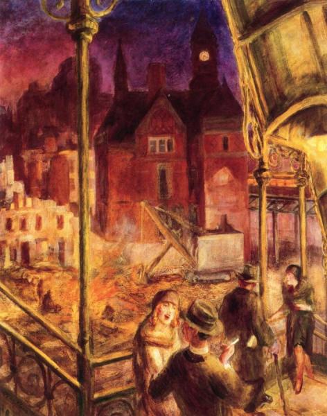 Fall Of The Village Bastille by John Sloan Oil Painting Reproductions