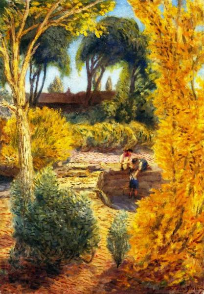 Fall, Santa Fe, River by John Sloan