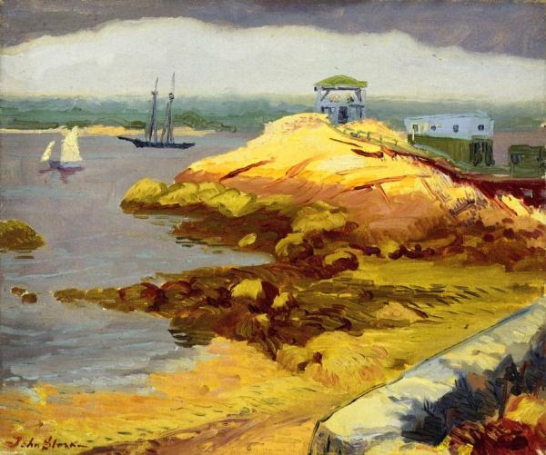 Foggy Bank, Rocky Neck by John Sloan Oil Painting Reproductions