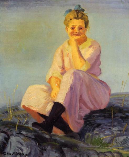 Pink And Blue by John Sloan