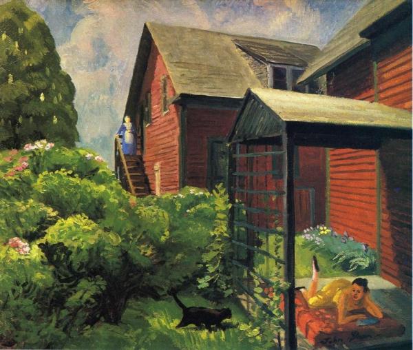 Sally And Paul, Reds And Greens by John Sloan