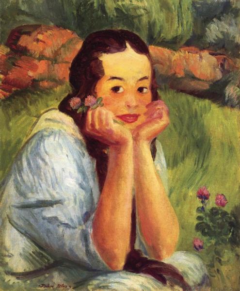 Sally With Clover by John Sloan