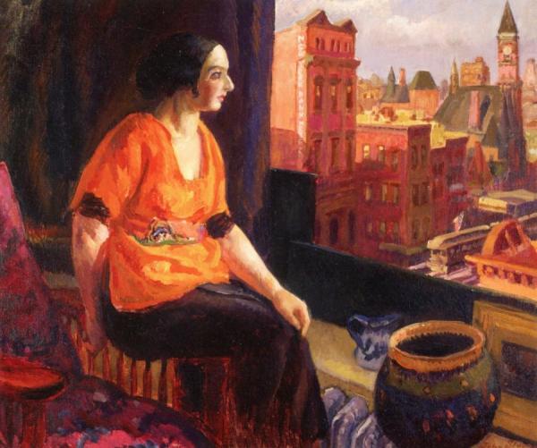 John Sloan Stein At Studio Window, Sixth Avenue