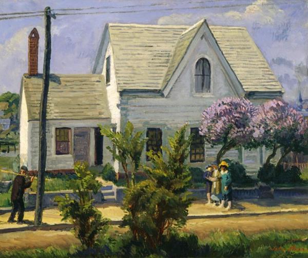 Street Lilacs, Noon Sun by John Sloan
