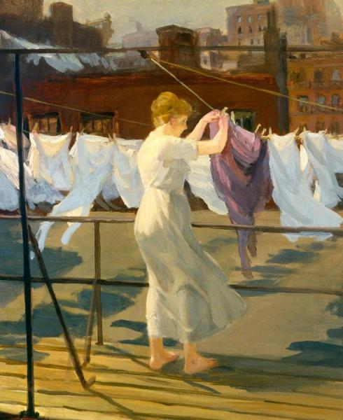 Sun And Wind On The Roof by John Sloan