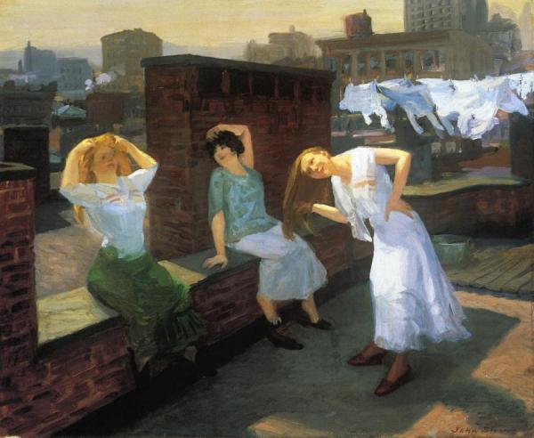 Sunday, Women Drying Their Hair by John Sloan