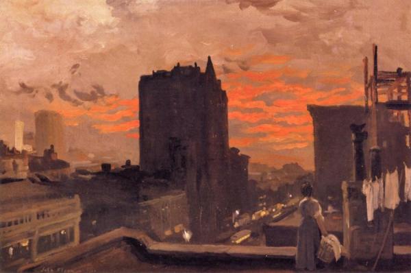 Sunset, West Twenty-third Street by John Sloan