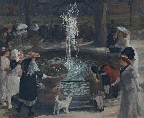 Throbbing Fountain, Madison Square by John Sloan