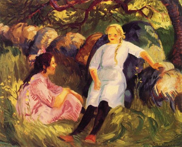 Two Little Girls by John Sloan