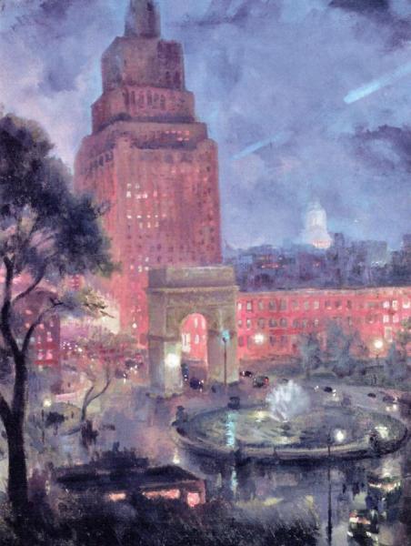 Wet Night, Washington Square by John Sloan