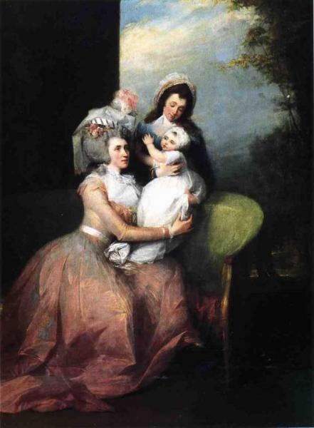 Mrs. John Barker Church (angelica Schuyler), Son Philip And Servant by John Trumbull Oil Painting Reproductions