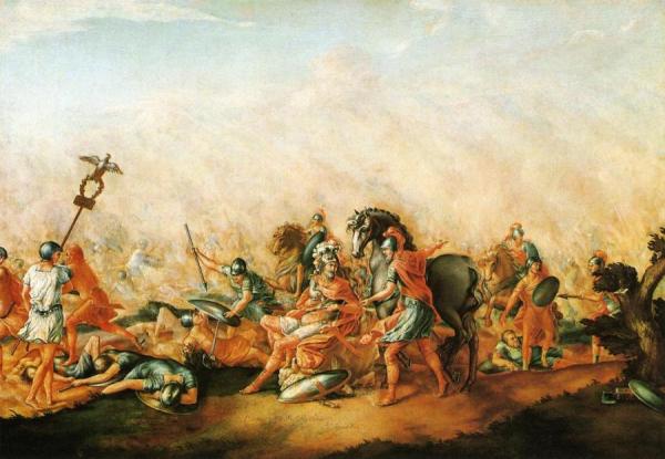 The Death Of Paulus Aemilius At The Battle Of Cannae by John Trumbull Oil Painting Reproductions
