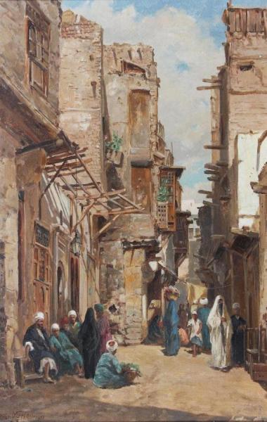 Street Scene, Cairo by John Varley Ii Oil Painting Reproductions