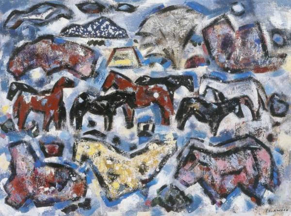 Landscape With Horses by John Ward Lockwood