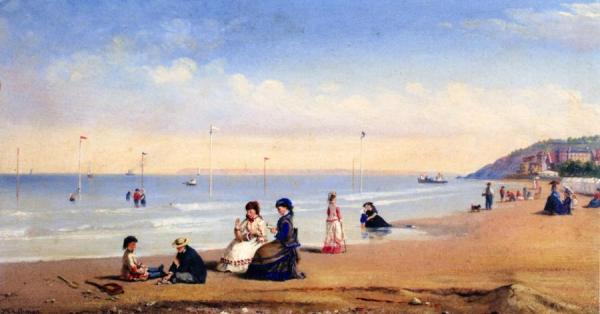 Stylish Ladies On The Beach by John Watkins Chapman Oil Painting Reproductions