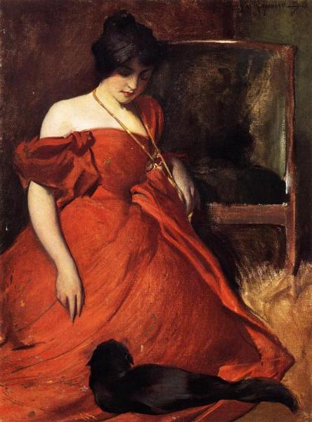 Black And Red by John White Alexander