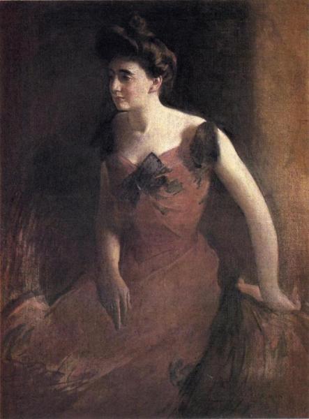 Woman In A Red Dress by John White Alexander