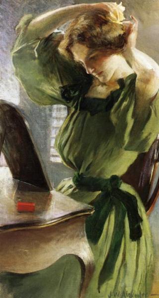 Young Woman Arranging Her Hair by John White Alexander