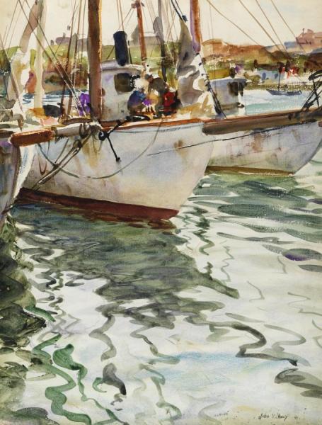 Fishing Boats I by John Whorf Oil Painting Reproductions