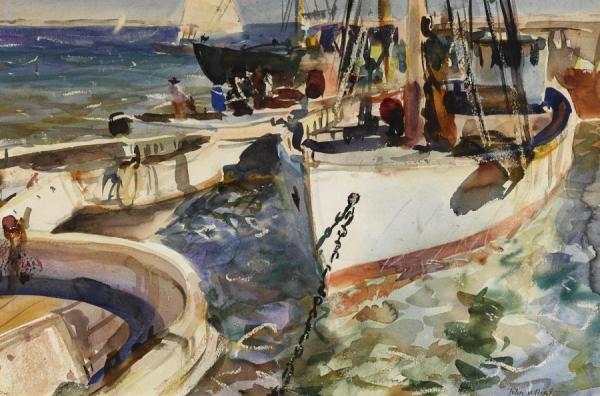 Fishing Boats Ii by John Whorf Oil Painting Reproductions